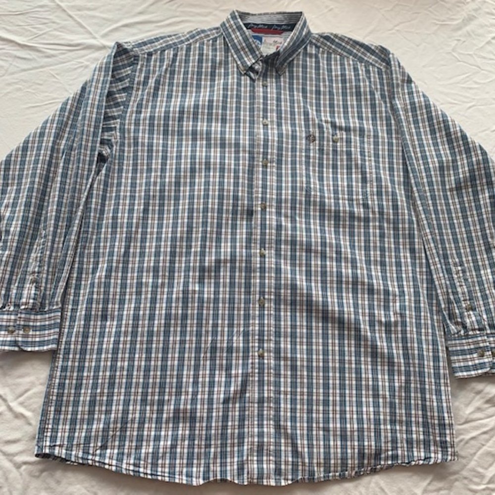 George Strait Wrangler XLT Plaid Long Sleeve Shirt